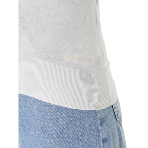 Maglia Donna a girocollo, con bordi a costine e fit slim